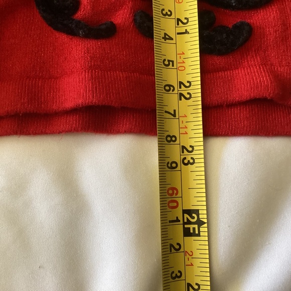 Ladies Victoria Costa Elegant Red with Blk Velvet Embroidered Zip Cardigan Sz M - Picture 7 of 9